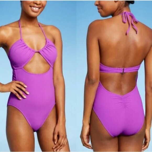 NWT Xhilaration Purple One Piece Swimsuit XL - Picture 4 of 12